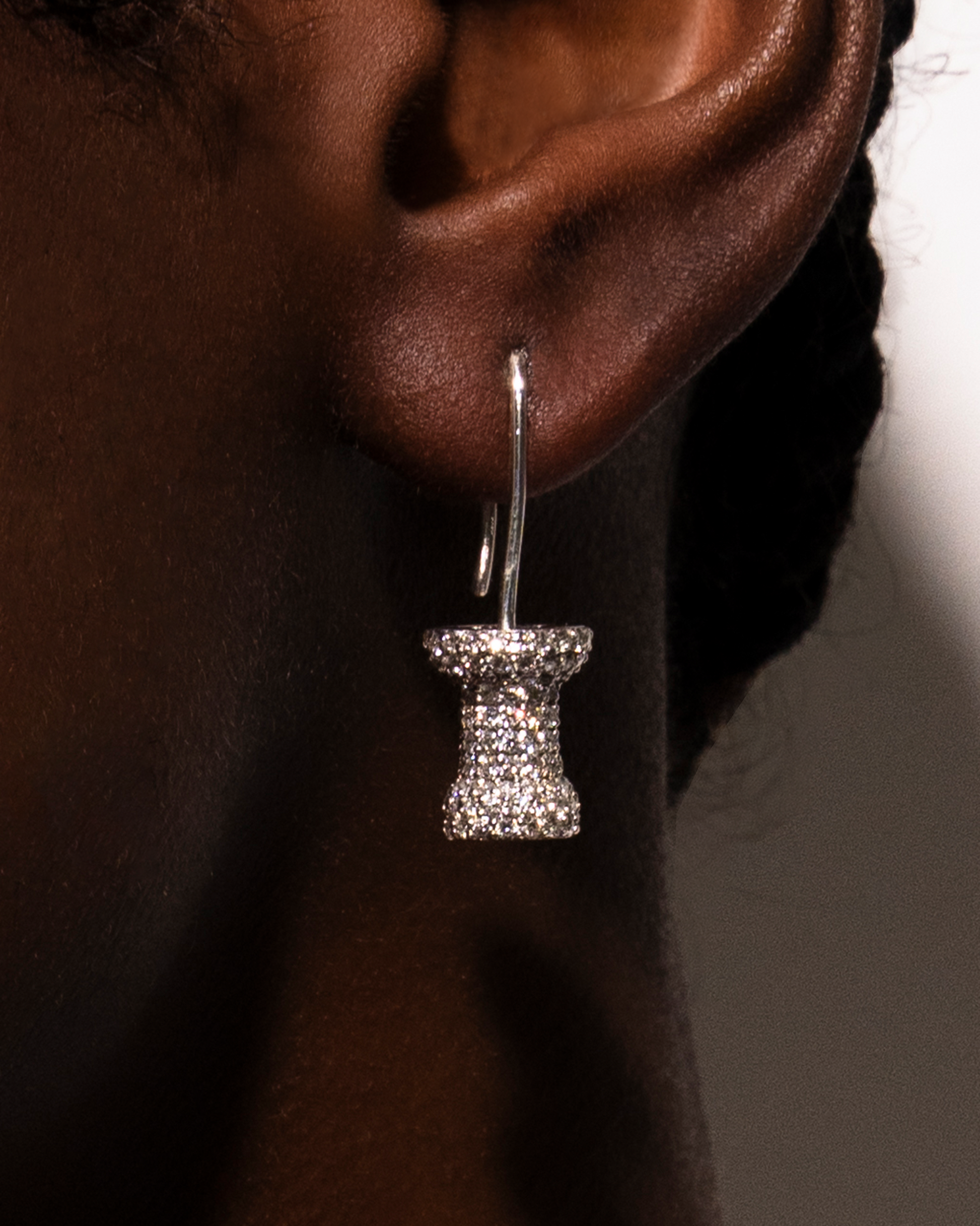DIAMOND PUSH PIN EARRING