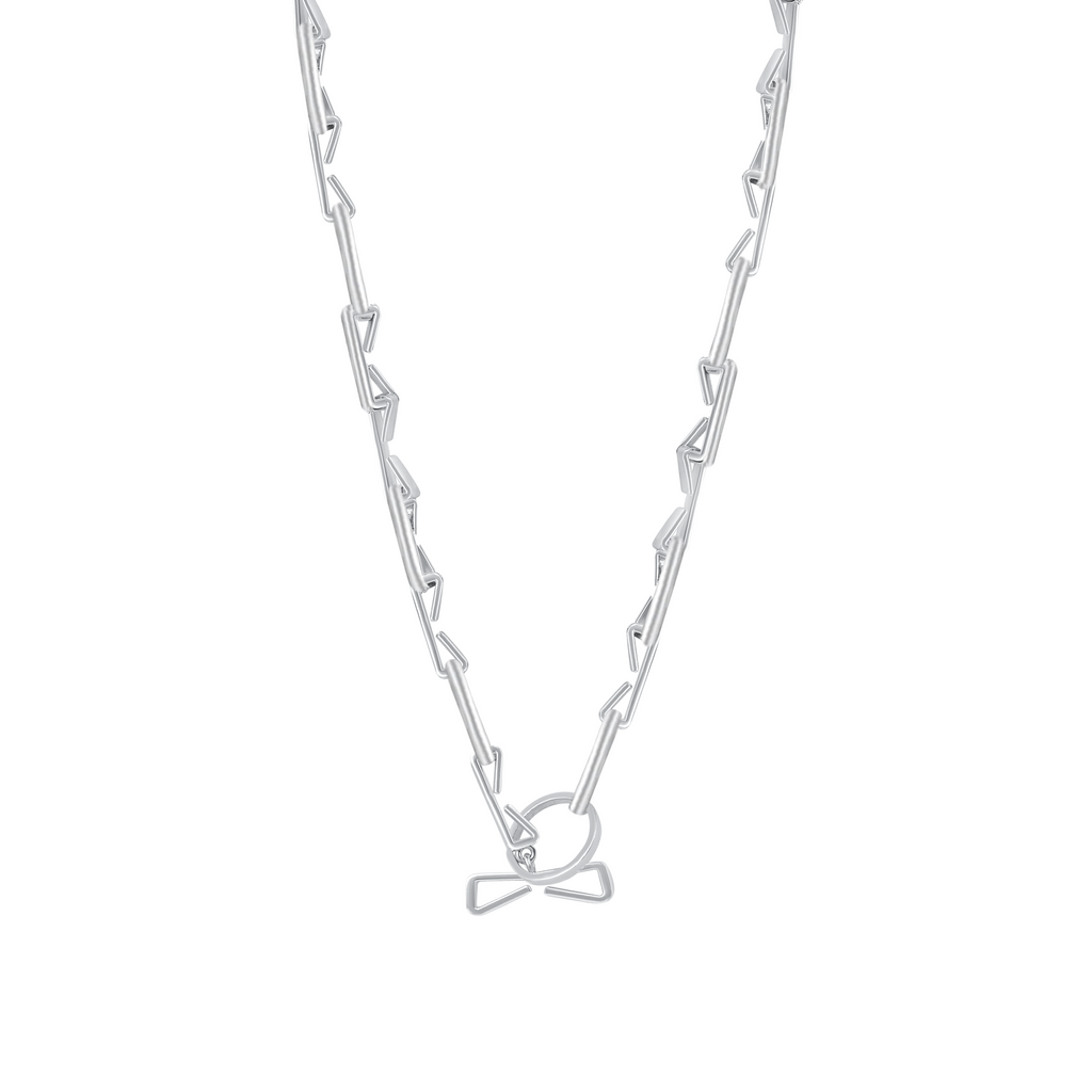 SILVER STAPLE NECKLACE