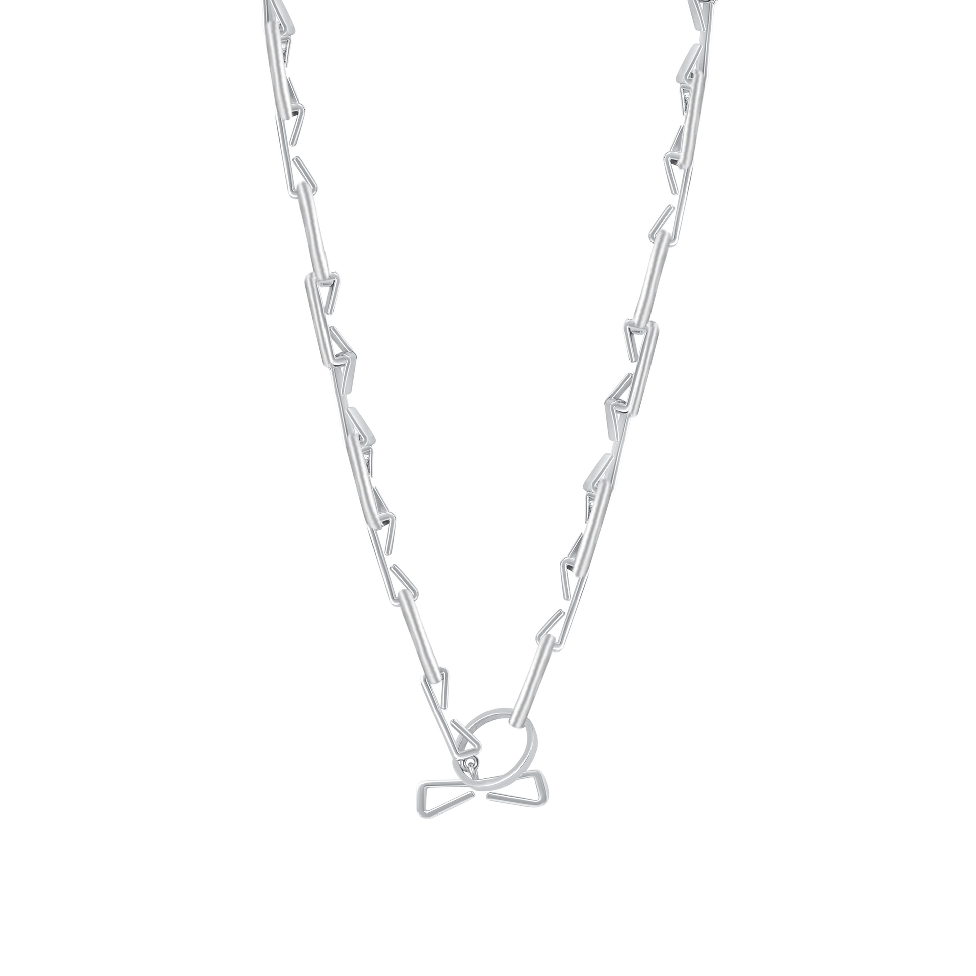 SILVER STAPLE NECKLACE