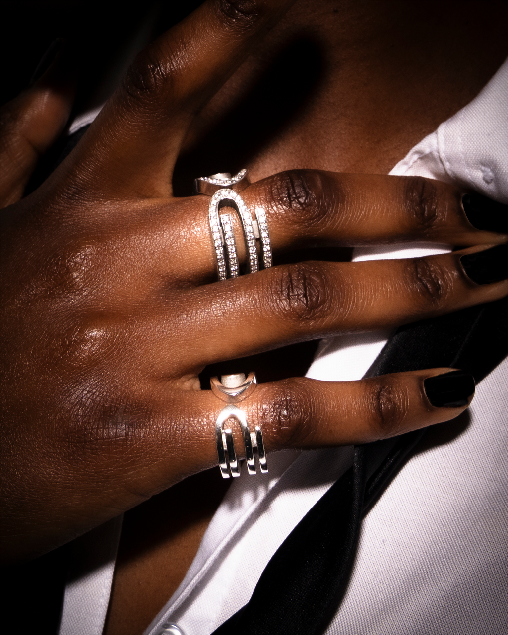 DIAMOND PAPERCLIP RING